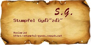 Stumpfel Győző névjegykártya